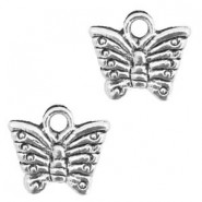 Colgante metálico Mariposa 8x9mm - Plata vieja